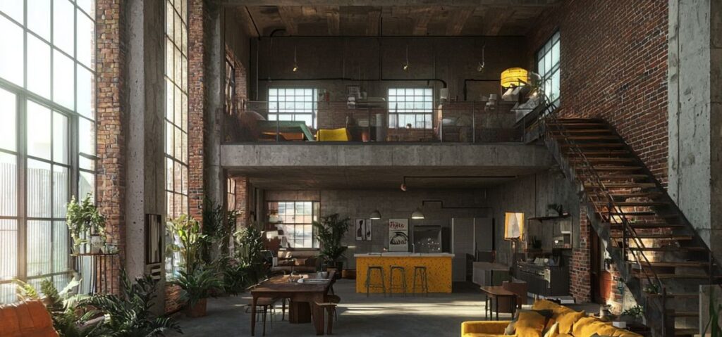 lofts con ventanas estilo industrial